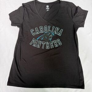 NFL Carolina Panthers Black V-Neck T-Shirt - Women’s